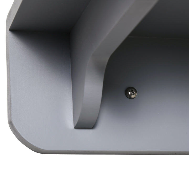 Vægmonteret kradsetræ til katte, træ, lysegrå + beige, 66 x 28 x 137 cm