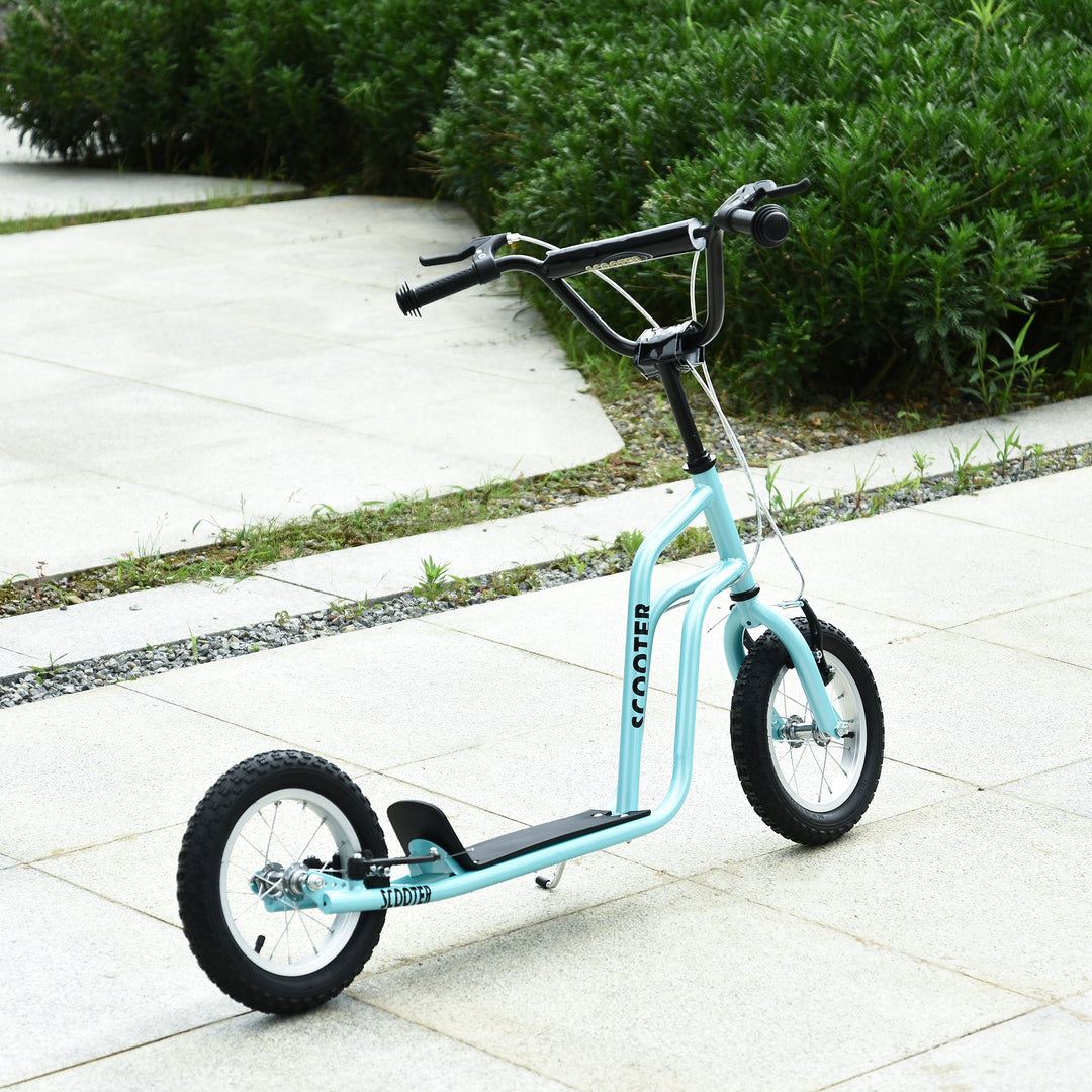 Børne scooter styr justerbart scooter kick scooter city scooter børne scooter kickboard med pneumatiske dæk 12 tommer fra 5 år blå 120 x 58 x 75-80 cm