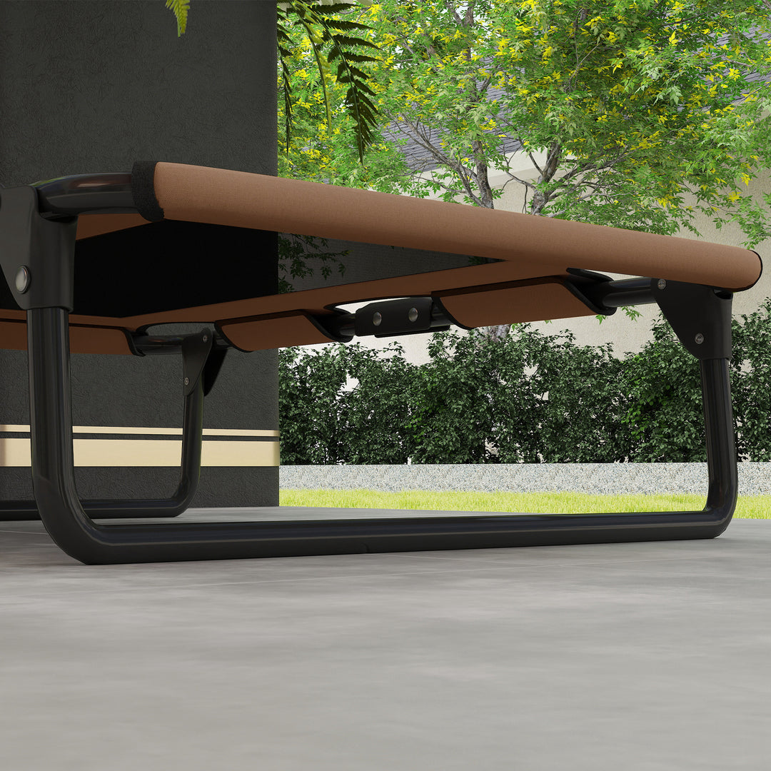 Forhøjet hundeseng, sammenklappelig hundeseng, udendørs hundeliggestol med netdesign, kaffe oxford 75 x 51 x 18 cm