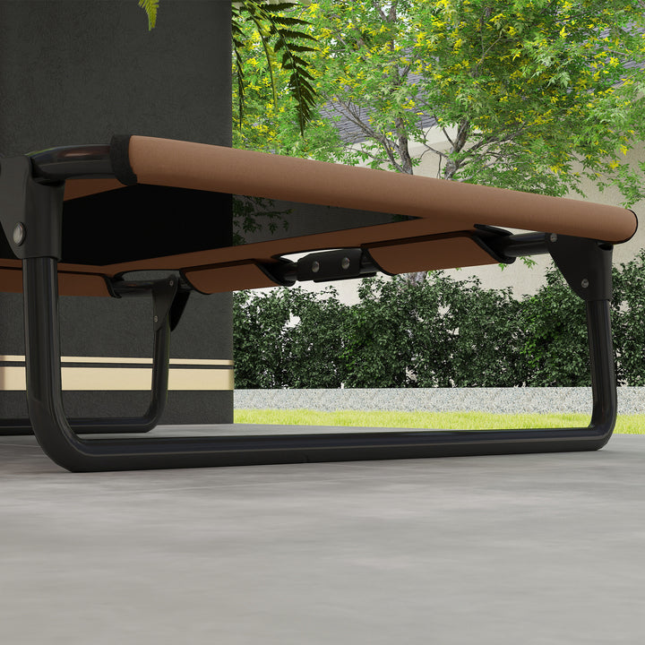 Forhøjet hundeseng, sammenklappelig hundeseng, udendørs hundeliggestol med netdesign, kaffe oxford 75 x 51 x 18 cm