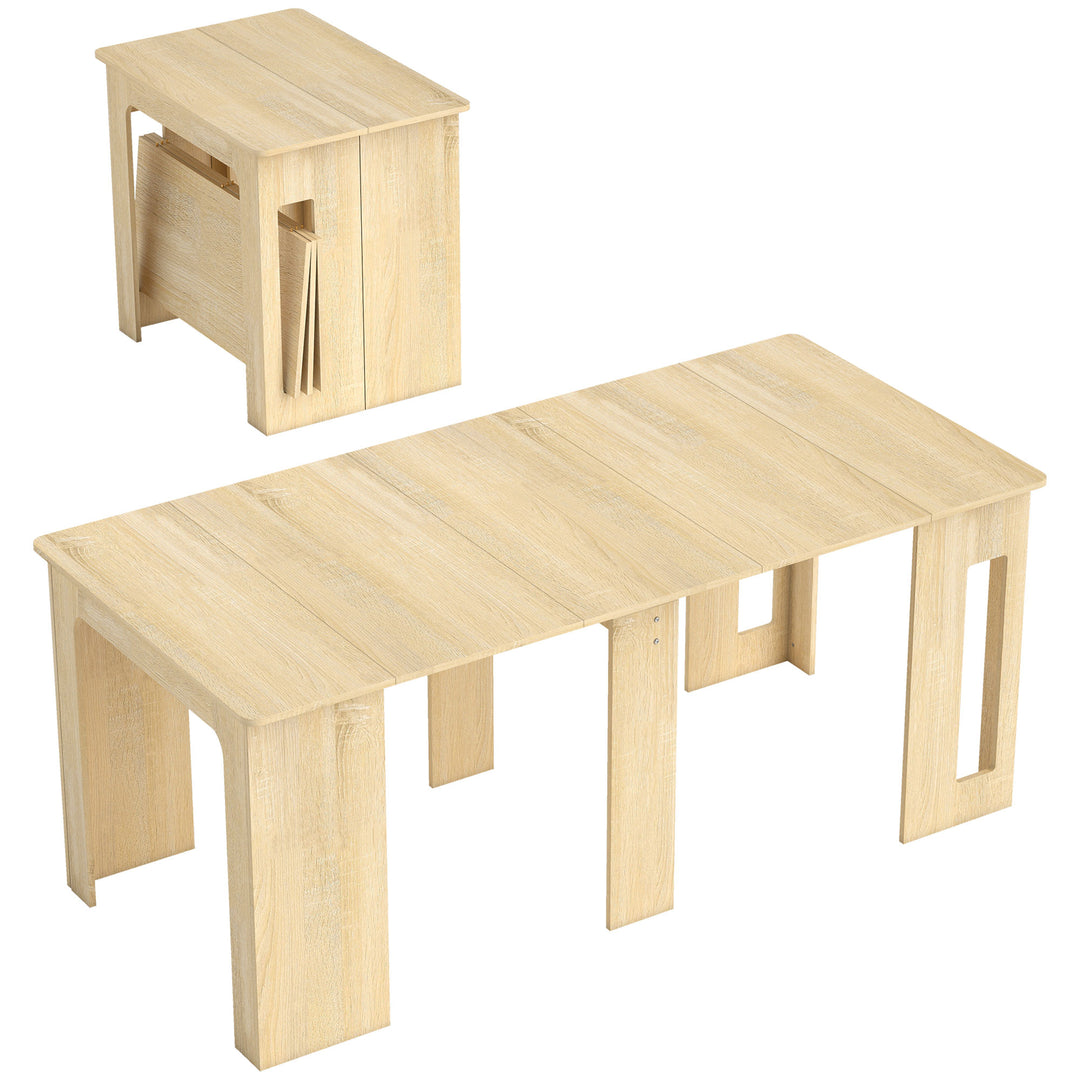 Spisebord, klapbord, udtrækkeligt køkkenbord, spisebord, spånplade, 60-180 x 85 x 75 cm, natur