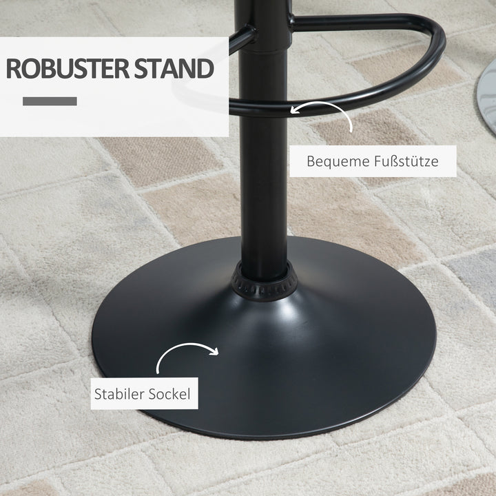 Sæt med 2 barstole, retro design, 47 cm x 51,5 cm x 89-109 cm, sort