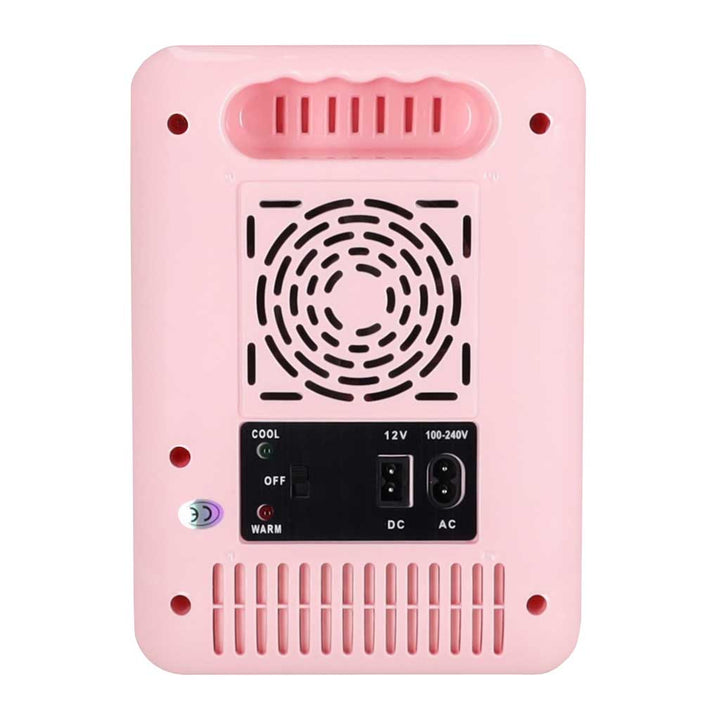 Rejsekøleskab elektrisk bil mini til mad kosmetik opvarmning køling 2in1 4L pink