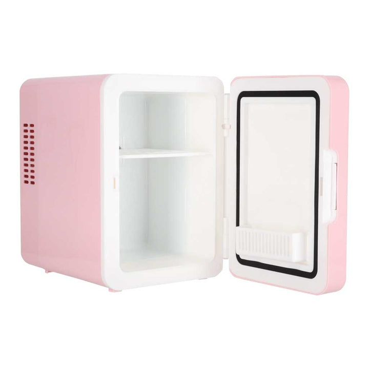 Rejsekøleskab elektrisk bil mini til mad kosmetik opvarmning køling 2in1 4L pink