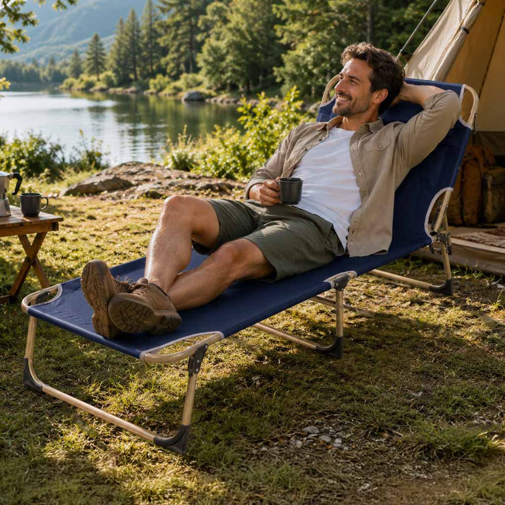 Feltseng sammenklappelig turistseng Canada marineblå