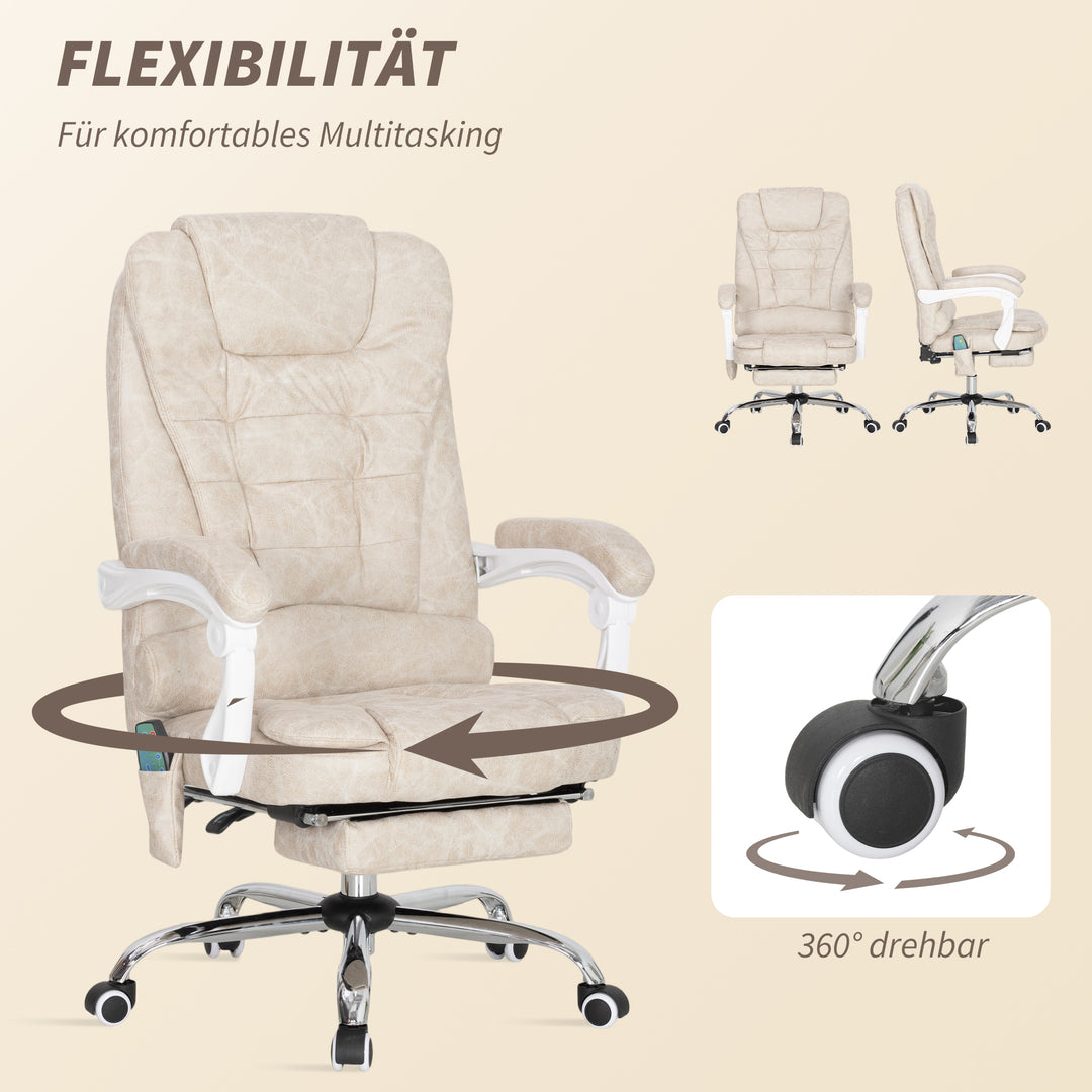 Kontorstol med massagefunktion, ergonomisk, 65x160x104cm, grå