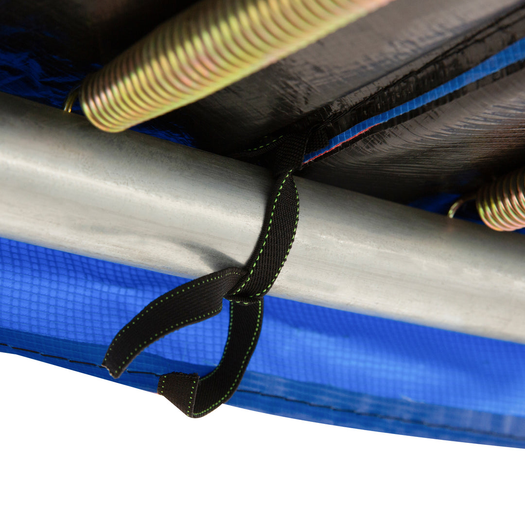 Trampolinkantbetræk 366 cm bredt, rivefast uv-bestandigt fjederbetræk, vandafvisende, trampolintilbehør kantbeskyttelse sikkerhedsnet reservedele til havetrampoliner, rød+gul+blå
