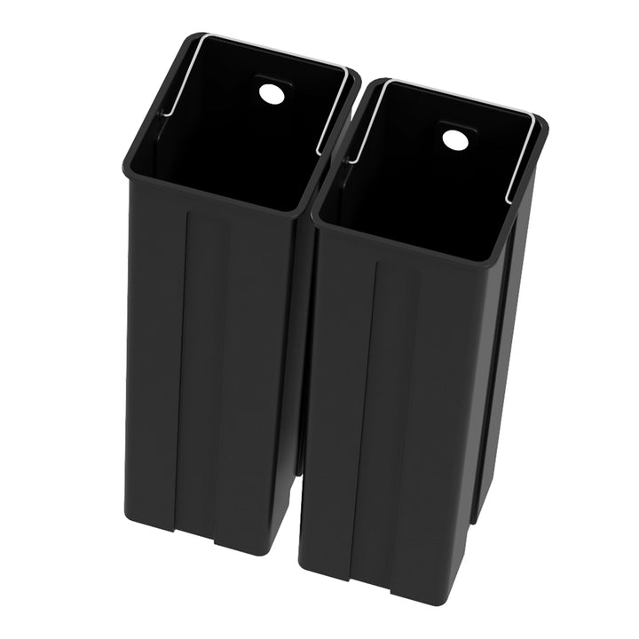 Skraldespand med låg og fodpedal, rustfrit stål, 2x 20 liters rum, sølv