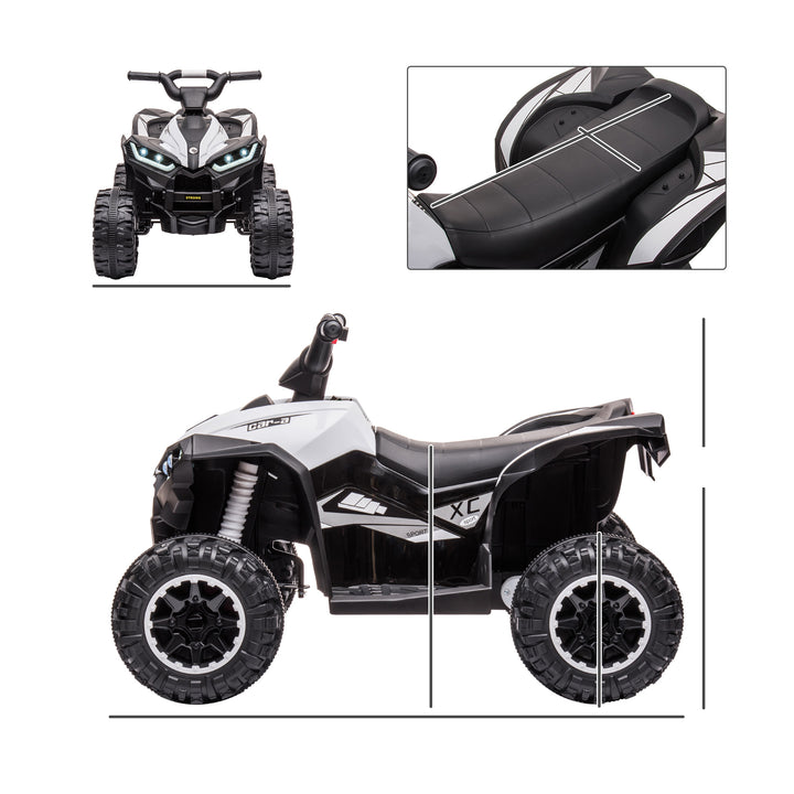 Børne ATV elektrisk kørebil, 6 km/t, lyd- og lyseffekter, 83 cm x 53 cm x 55,5 cm, sort + hvid