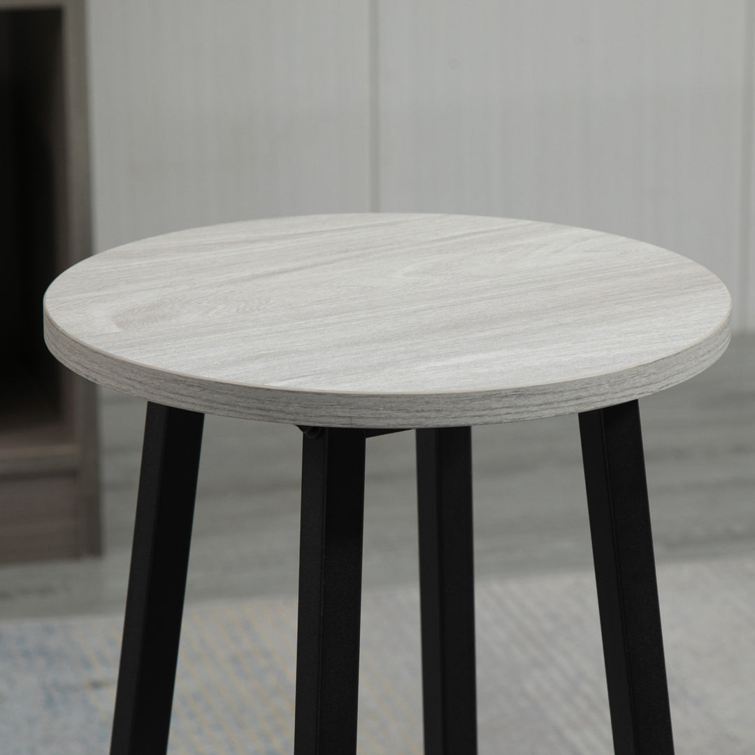 6-Delt industrielt barbordsæt med 2 borde og 4 barstole, grå og sort