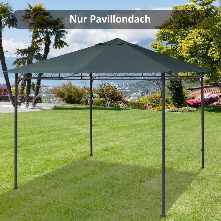 Udskiftningstag til havepavillon, polyester, 2,98 x 2,95 m, mørkegrå