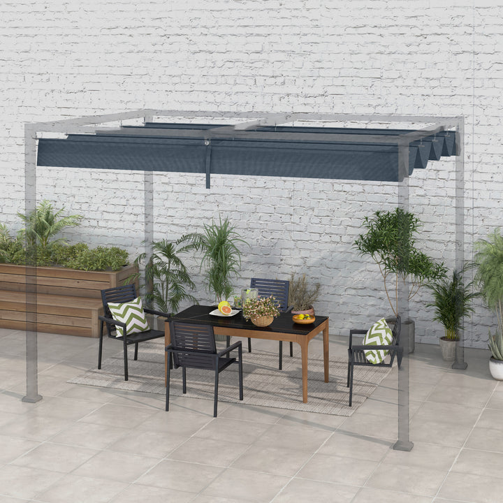 Udskiftningstag til havepavillon 2,85 x 2 m, udtrækkeligt, nem montering, polyester, mørkegrå
