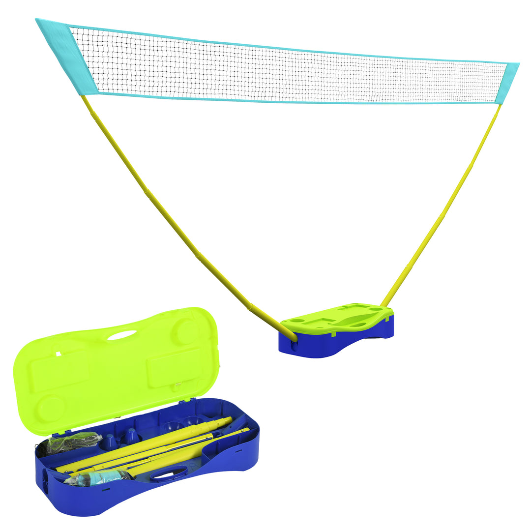 2 i 1 badmintonnet 4m med stativ, justerbart volleyballnet