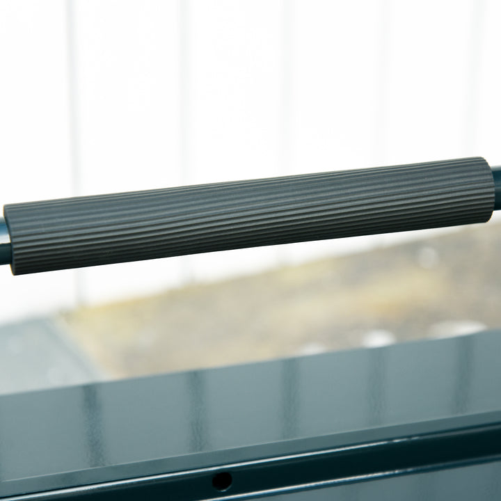 Værktøjskasse, monteringsværktøjskasse tom pladsbesparende med 5 rum foldbar robust stål (spcc) mørkegrøn 45 x 20 x 34,5 cm