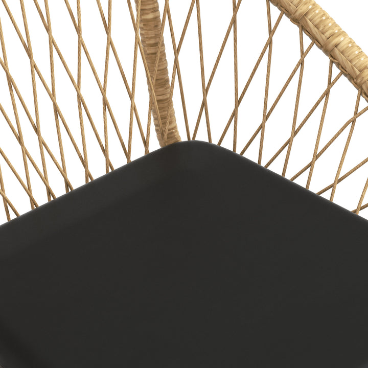 Rattan havemøbelsæt, havemøbelsæt, 2 lænestole og bord, gul