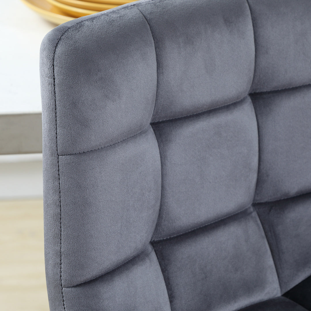 Sæt med 2 barstole med fodstøtte i retrodesign 42 cm x 47 cm x 105 cm grå