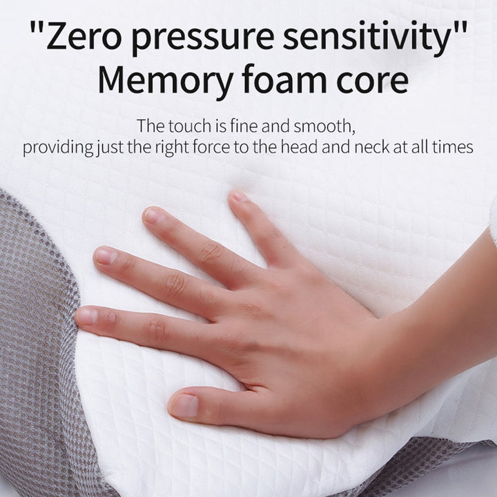 Nakketerapipude Memory Foam Lysegrå Ortopædisk Ergonomisk Smertelindring