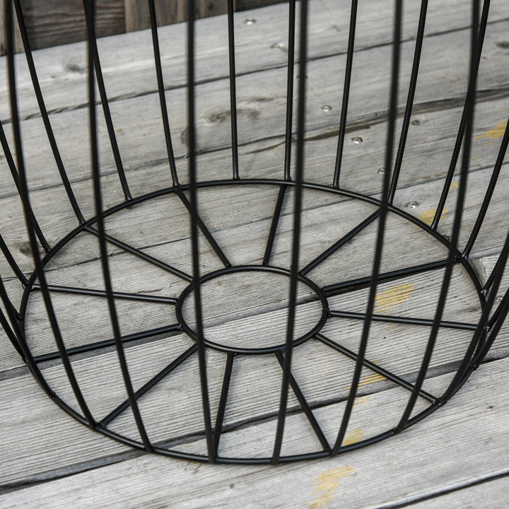 Sæt med 3 sofaborde, sideborde, havebord, retro metalkurv, trådkurv, haveindskudsborde, havemøbler, udendørs balkon, metal, naturlig + sort, 3 størrelser