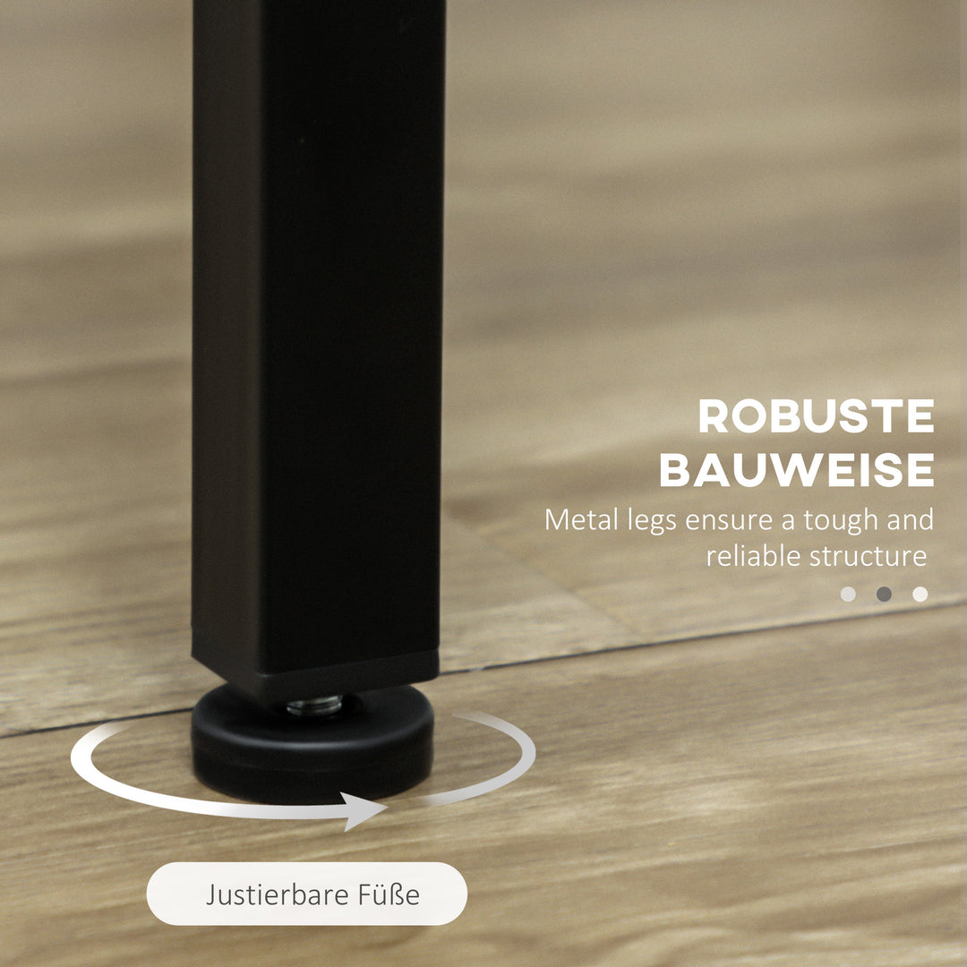 5-Delt barsæt med bord og 4 skamler, industrielt design, kompakt, rustikt