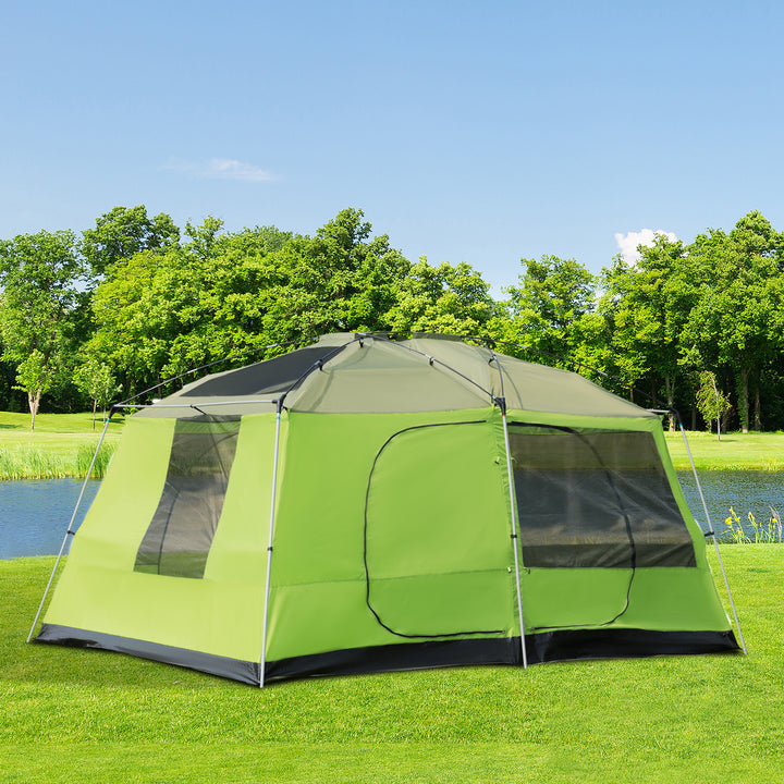 Campingtelt kuppeltelt familietelt 2 sovekabiner 4-8 personer l405 x b305 x h225 cm