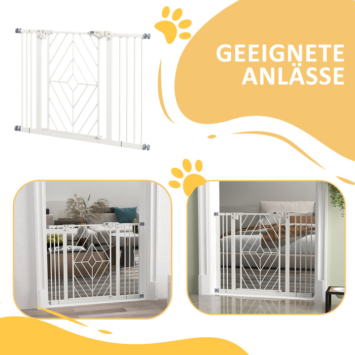 Dørgitter trappegitter barriere hundegitter, 100 cm x 4 cm x 76 cm, hvid