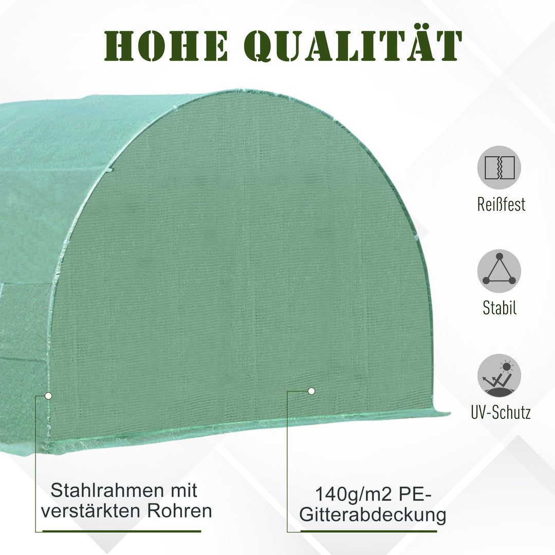 Polytunnel drivhus tomatdrivhus drivhus polytunnel koldramme med vindue grøn 595 x 300 x 200 cm