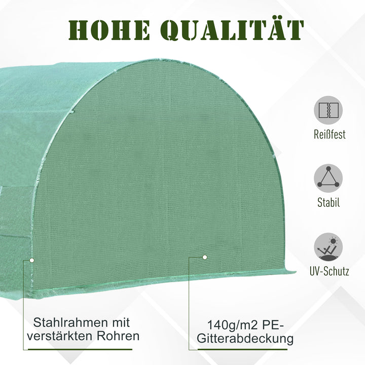 Polytunnel drivhus tomatdrivhus drivhus polytunnel koldramme med vindue grøn 595 x 300 x 200 cm