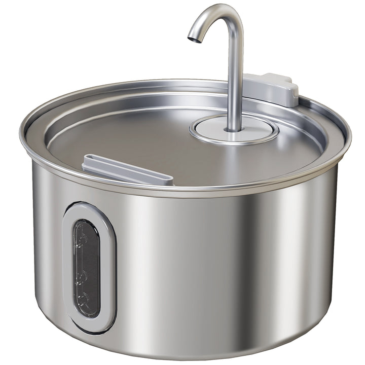 Kattefontæne 2,5 l drikkefontæne til katte med stille pumpe, led-lys, aktivt kulfilter, 20 x 20 x 19 cm