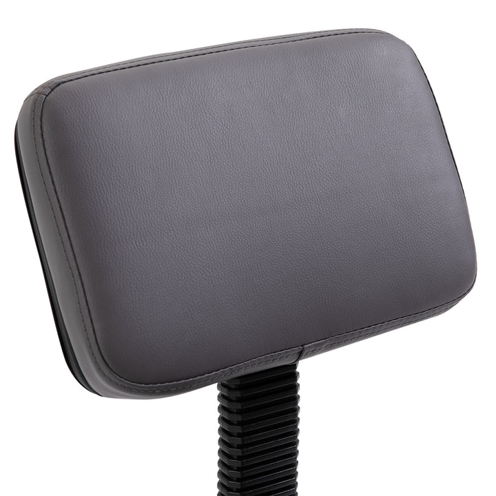 Salonskammel, højdejusterbar, ergonomisk, 360° drejelig, 5 hjul, syntetisk betræk, grå