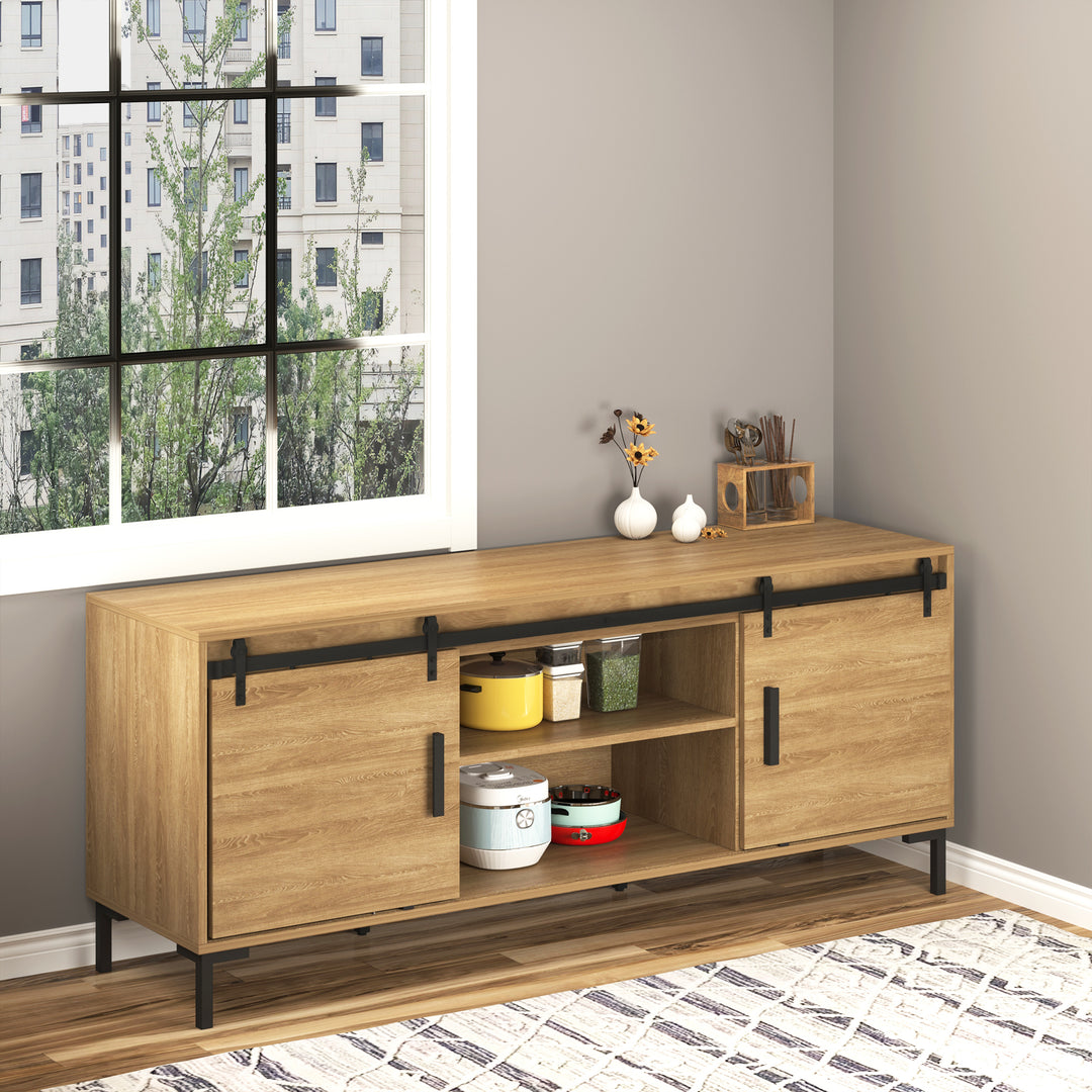 200 Cm skydedør komplet sæt skydedørssystem med gulvskinne, skydedørsskinne, ruller skydedørsbeslag af kulstofstål til dobbelte skydedøre