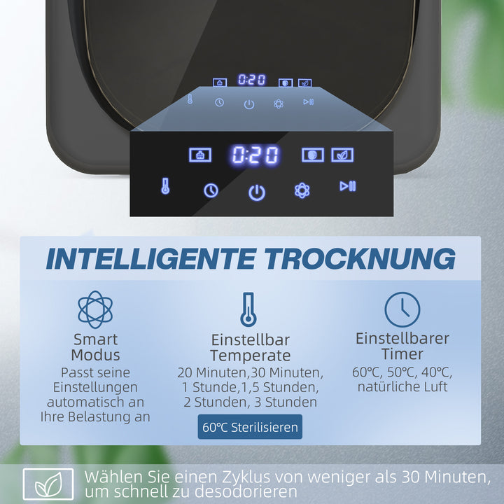 Tørretumbler med uv-desinfektion, kompakt design, 4 kg kapacitet, rustfrit stål, grå