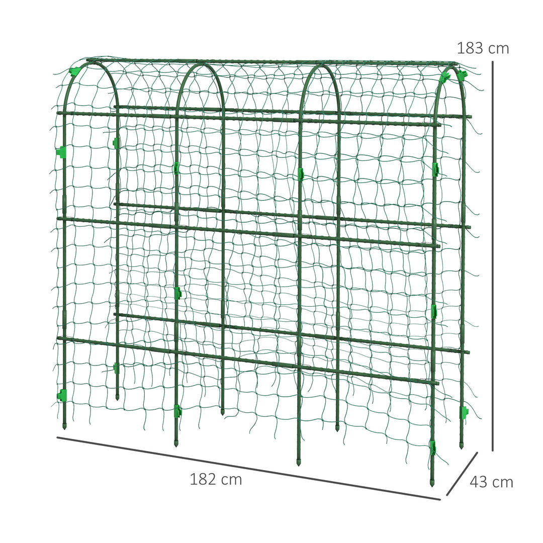Stor espalierbue, fuglebeskyttelsesnet, nem montering, metal, 43 x 182 x 183 cm