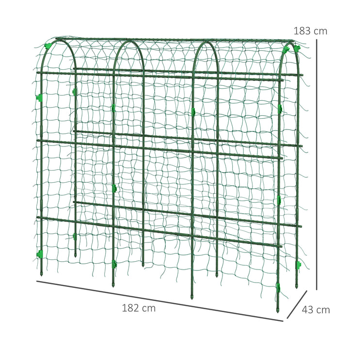 Stor espalierbue, fuglebeskyttelsesnet, nem montering, metal, 43 x 182 x 183 cm