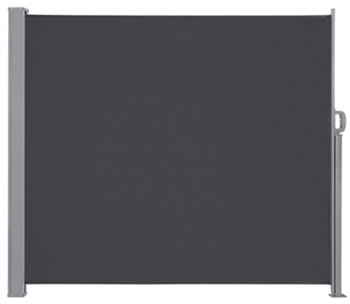 LUARO sideterrassemarkise udtrækkelig skærm 180 x 400 cm grå