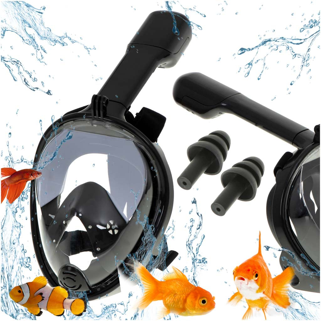 Fuldt foldbar snorkelmaske L/XL sort
