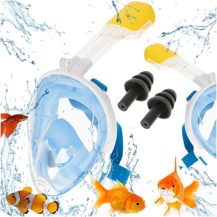 Fuld foldbar snorkelmaske S/M blå