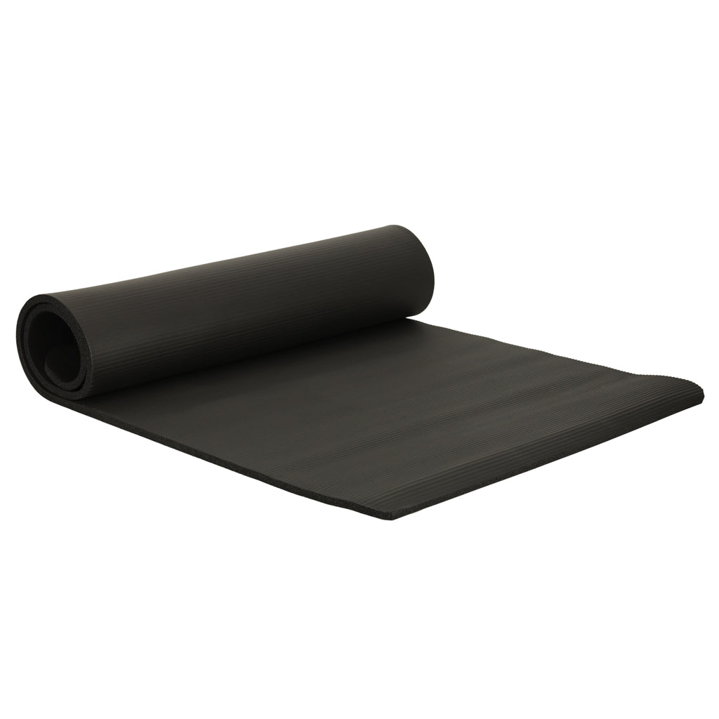 Yoga træningsmåtte tyk 185x80x1,5 cm sort