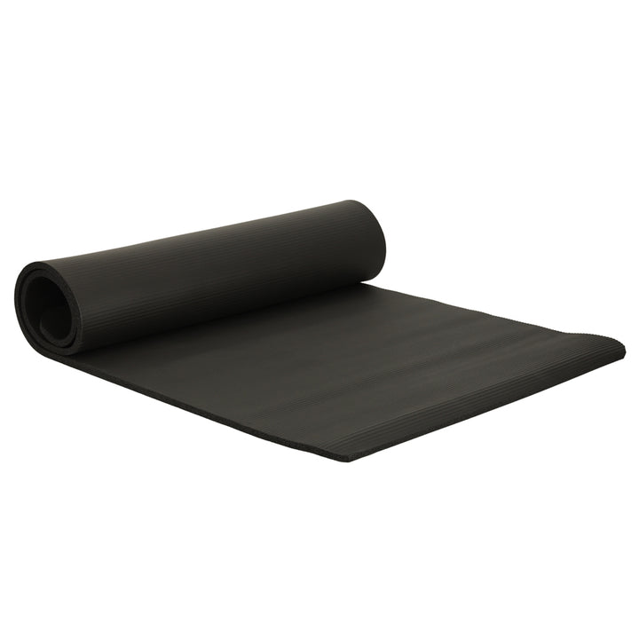 Yoga træningsmåtte tyk 185x80x1,5 cm sort