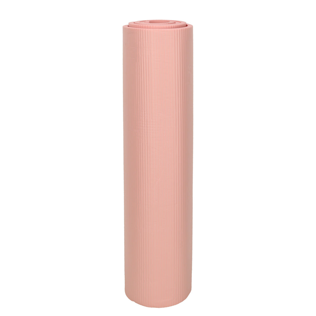Yoga træningsmåtte gymnastik fitness træning carimata tyk 1,5 cm pink + betræk