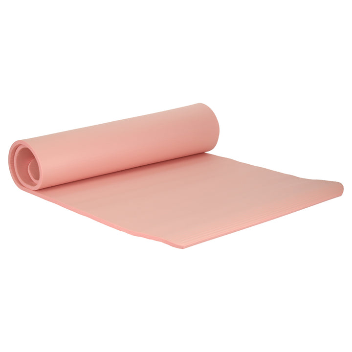 Yoga træningsmåtte gymnastik fitness træning carimata tyk 1,5 cm pink + betræk