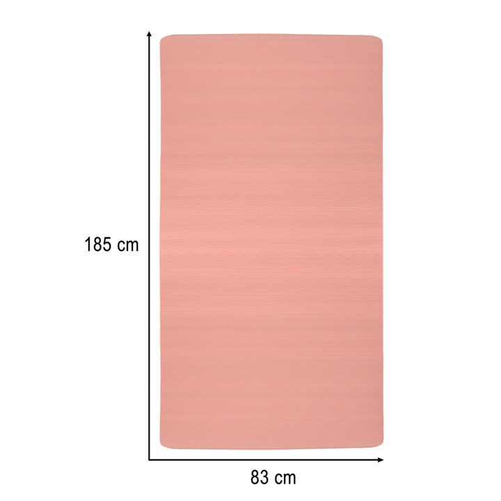 Yoga træningsmåtte gymnastik fitness træning carimata tyk 1,5 cm pink + betræk