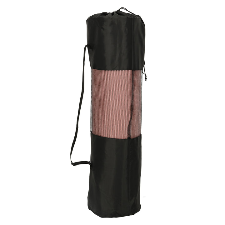 Yoga træningsmåtte gymnastik fitness træning carimata tyk 1,5 cm pink + betræk