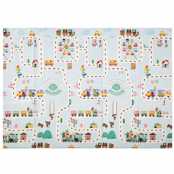 Pædagogisk skummåtte dobbeltsidet foldbar 150x200cm balloner gade