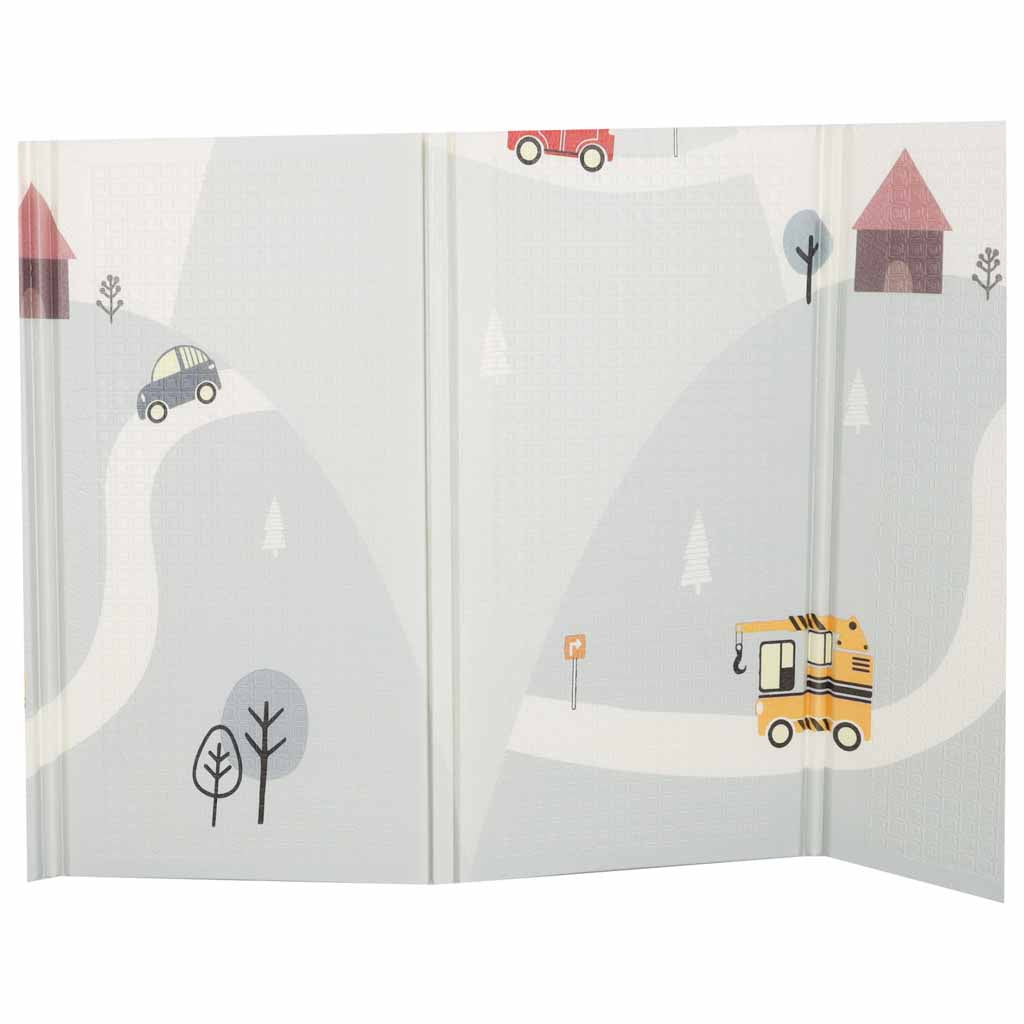 Pædagogisk skummåtte dobbeltsidet foldbar 150x200cm balloner gade