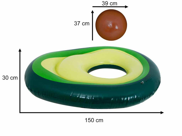Oppustelig svømmemadras med avocadobold med frø 150 cm XL