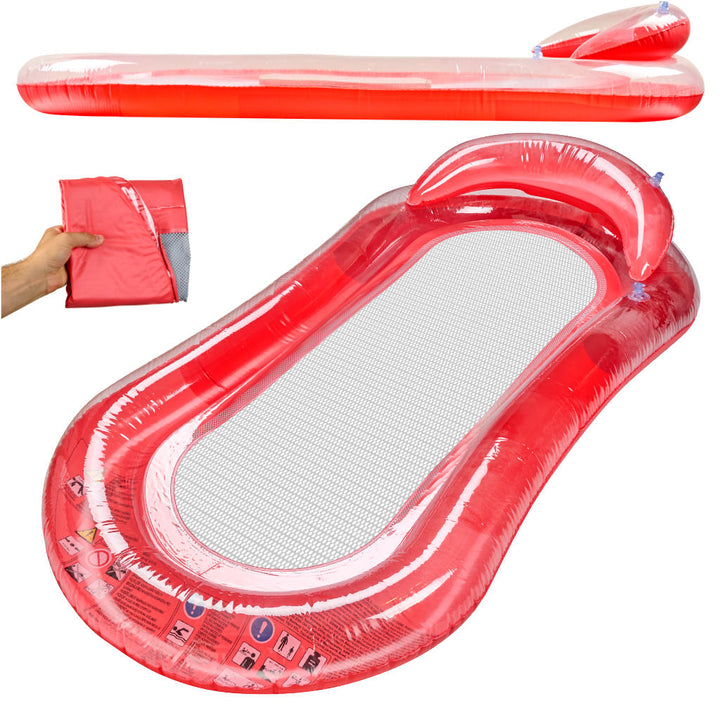 Oppustelig vandmadras til swimmingpool med net, rød BESTWAY 43103