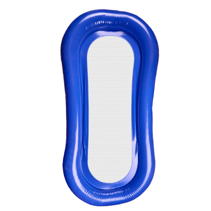 Oppustelig vandmadras til swimmingpool med blåt net
