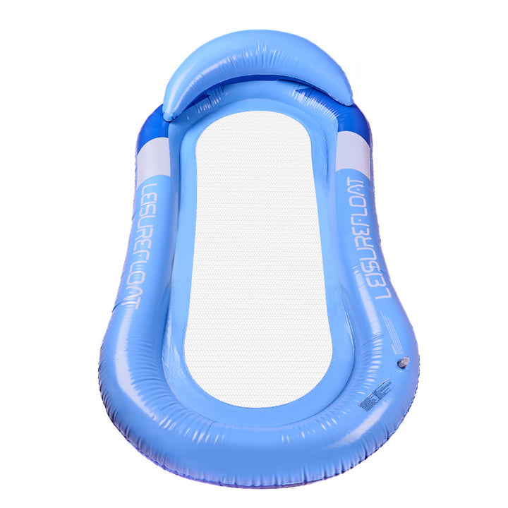 Oppustelig vandmadras til swimmingpool med blåt net