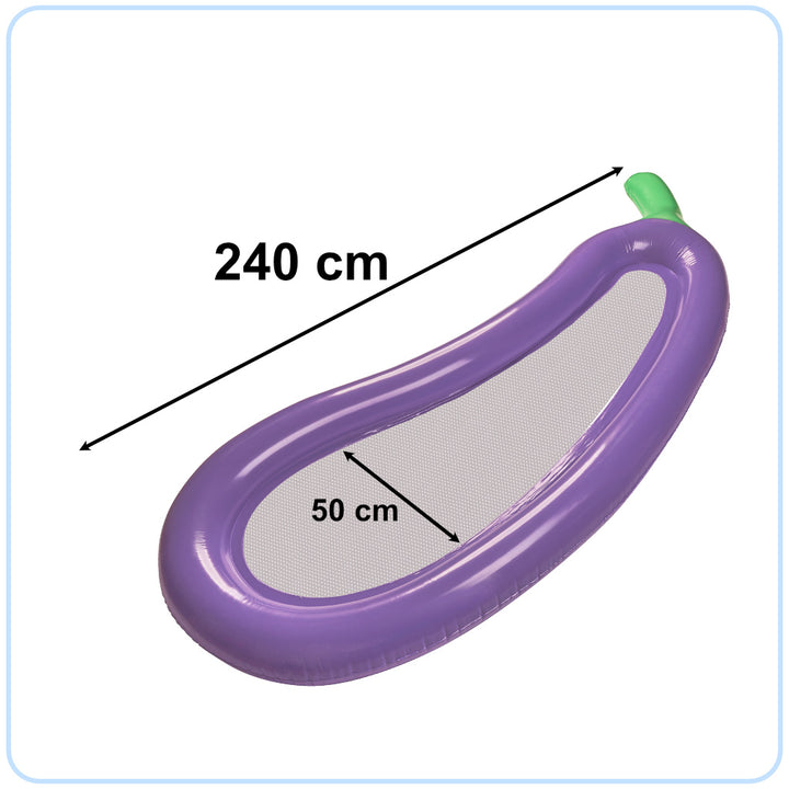 Oppustelig netmadras aubergine 240 cm