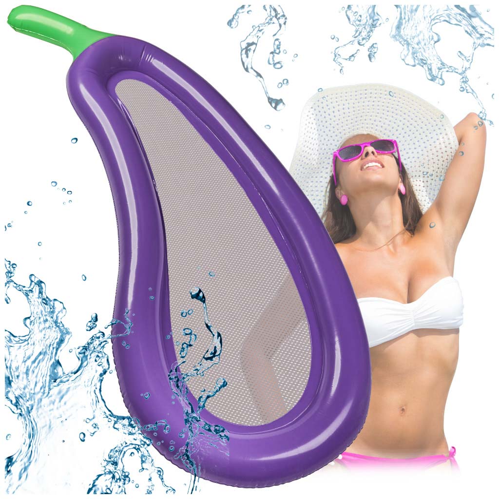Oppustelig netmadras aubergine 240 cm